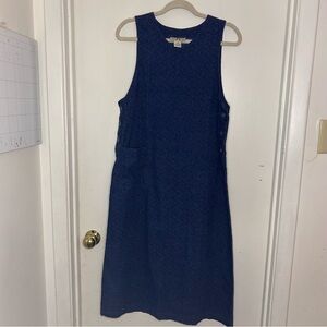 Vintage TY Wear Blue Fine Corduroy Jumper Dress | Size 12P Sleeveless Pinafore